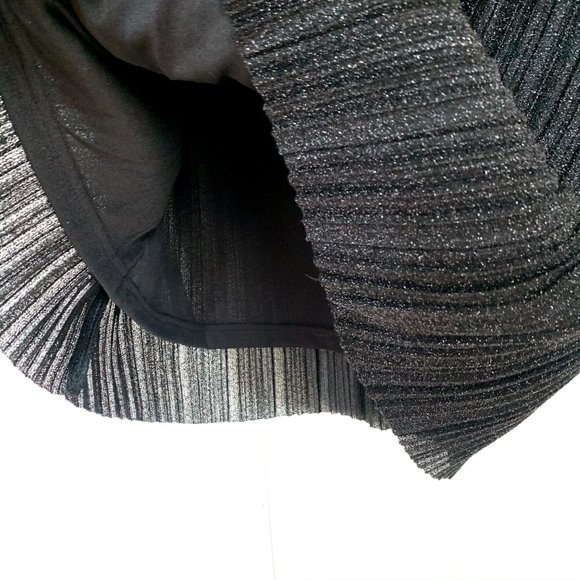 NWT ICHI shimmery black ribbon cap sleeve top M - Picture 4 of 4